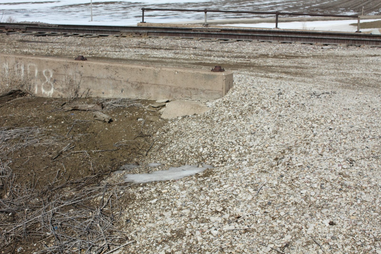 Filled in east abutment
